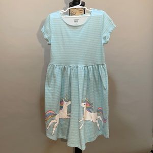 Girls striped unicorn everyday dress